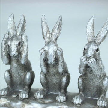 Silver 3 Wise Hares 'Reflections by Leonardo' Ornament Gift Box