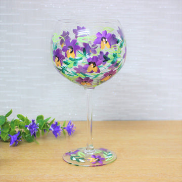 Cocktail Gin Glass Lynsey Johnstone Hand Painted Pansies