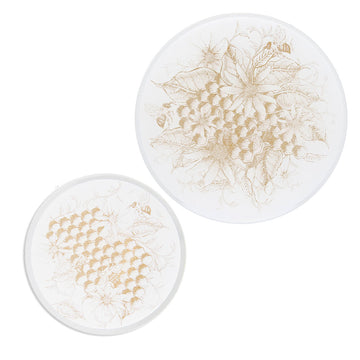 2-pc Honeycomb Glass Candle Plates