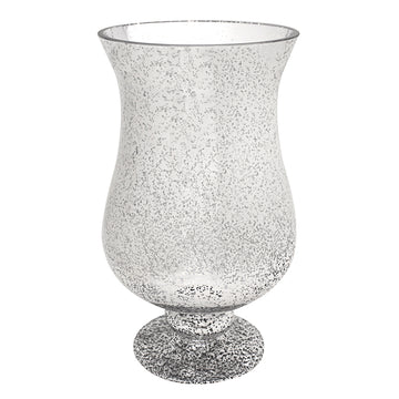 35cm Silver Mirrored Sparkle Candle Holder