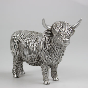 Reflections Silver Art Highland Cow Figurine