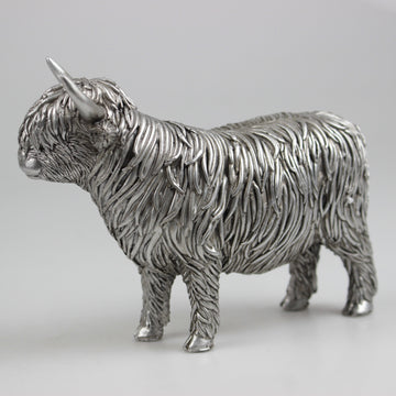 Reflections Silver Art Highland Cow Figurine