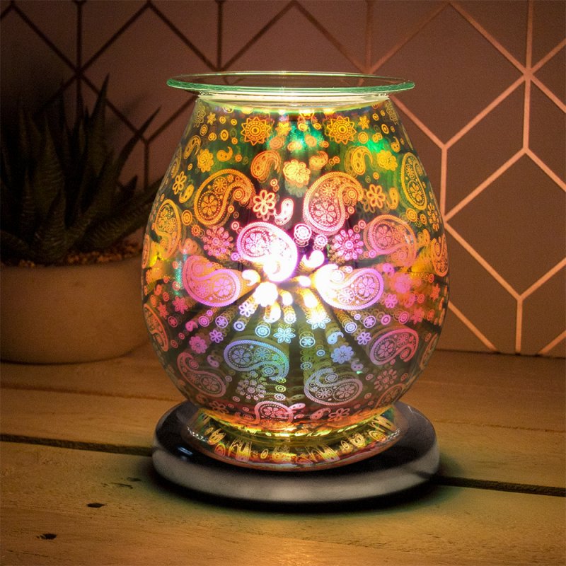 Desire Aroma Paisley Design Oval Wax Melt Burner 3D Touch