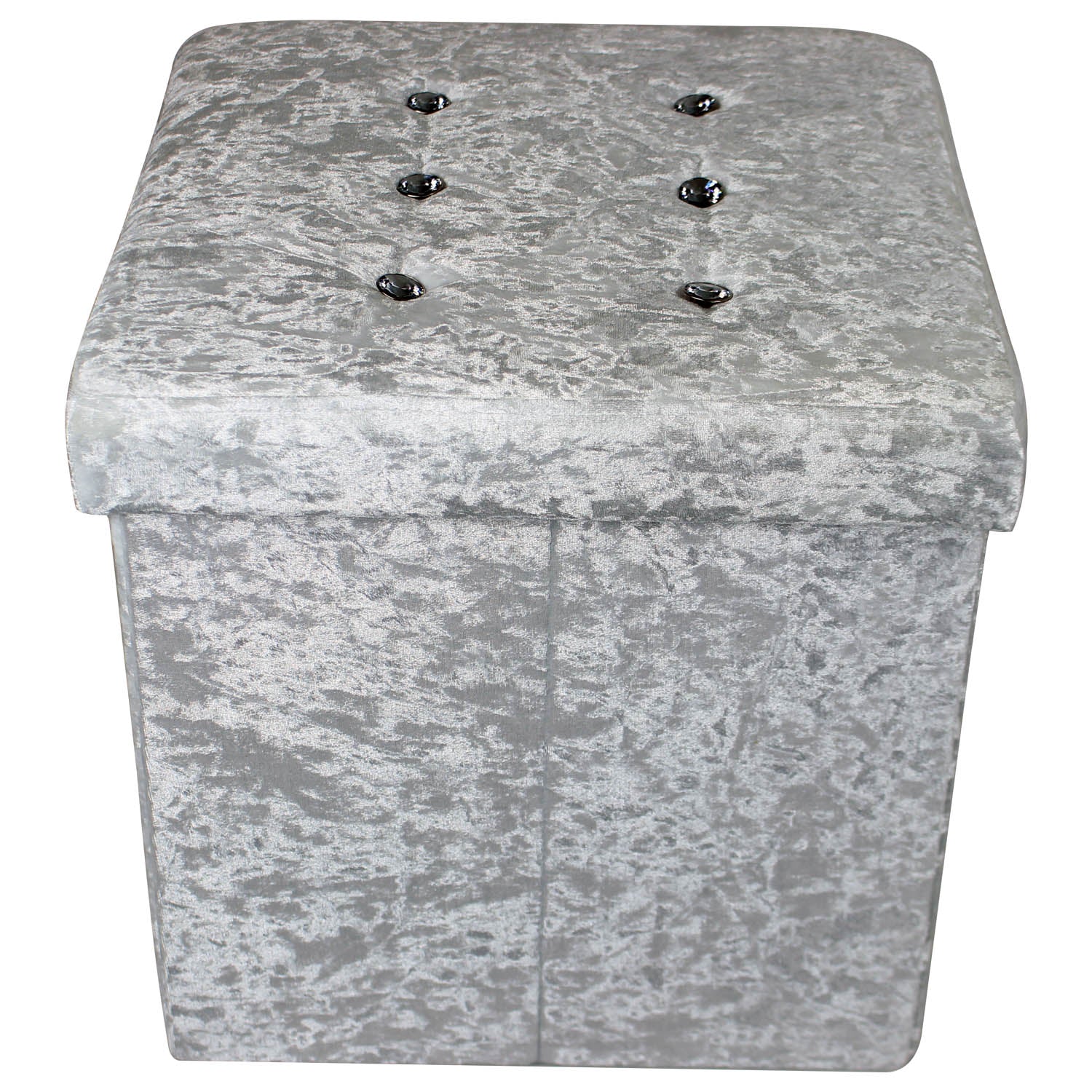 White Velvet Fabric Folding Storage Box Organiser Container