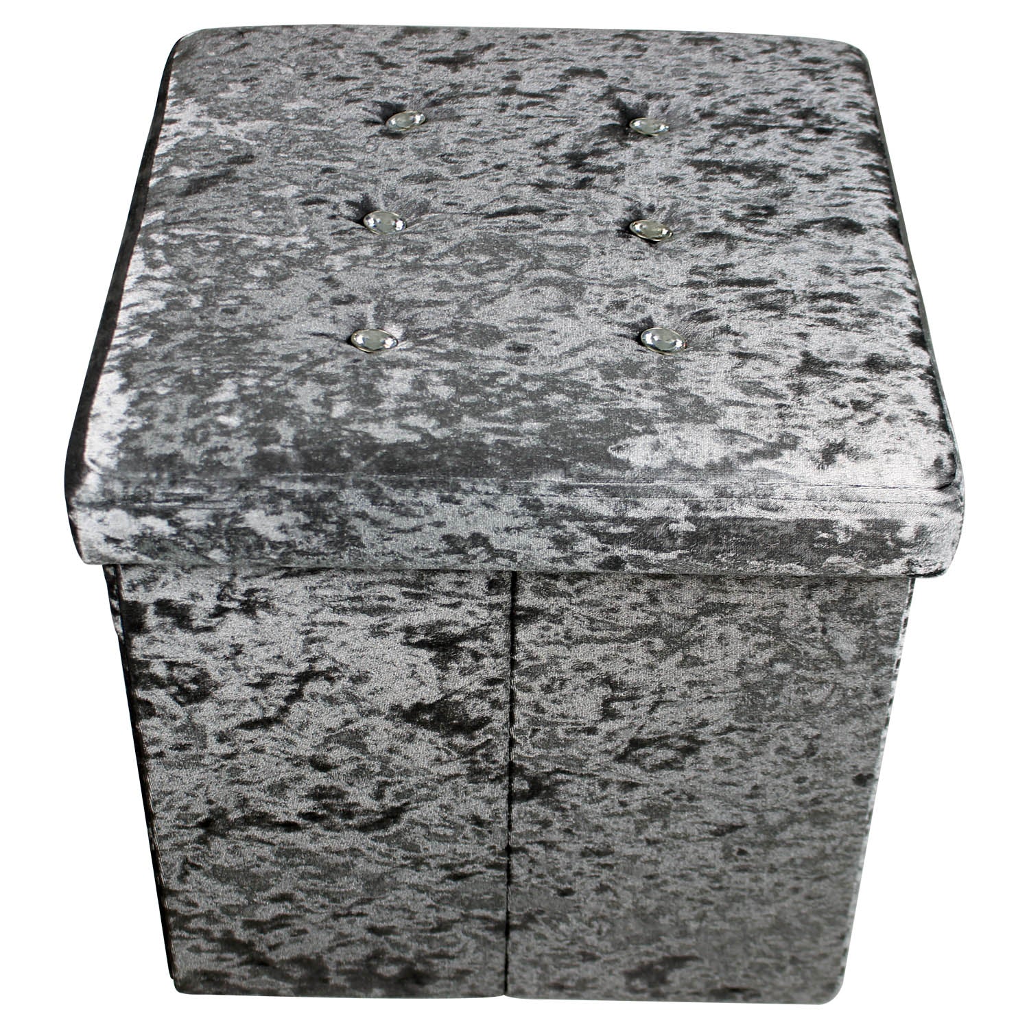 Dark Grey Velvet Fabric Storage Box Organiser Container