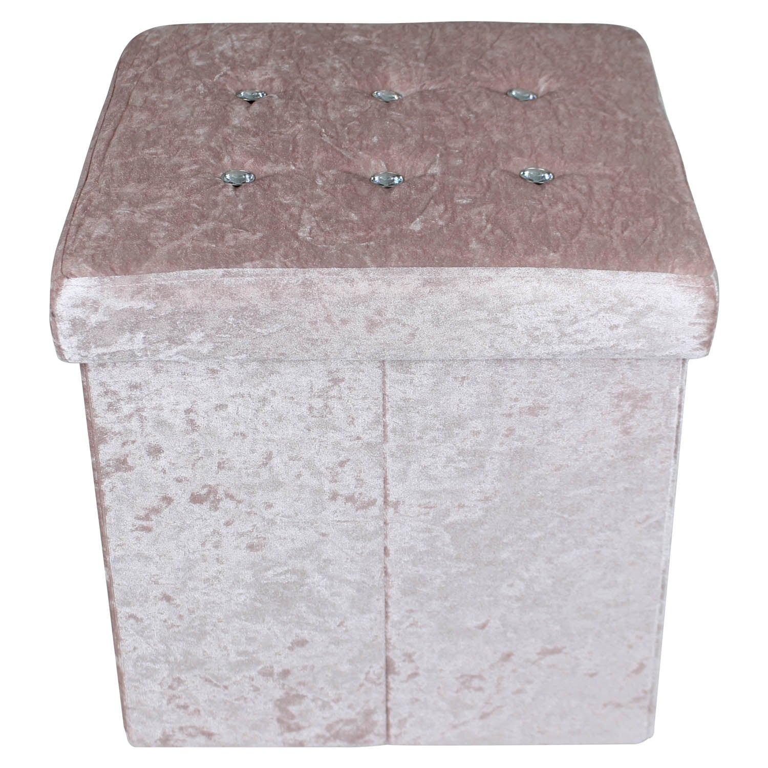 Pink Velvet Fabric Storage Box Organiser Container