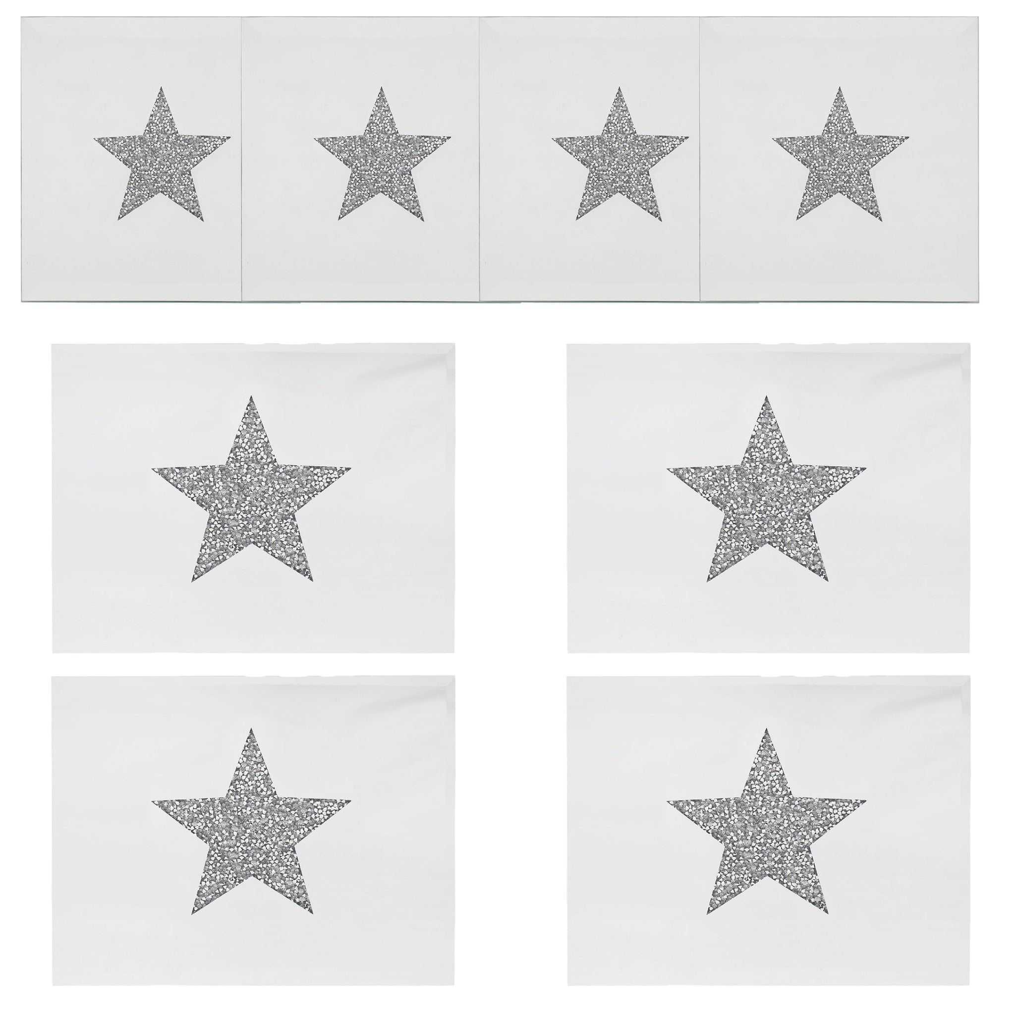 8-pc Table Placemats & Coasters - Diamante Crystal Star