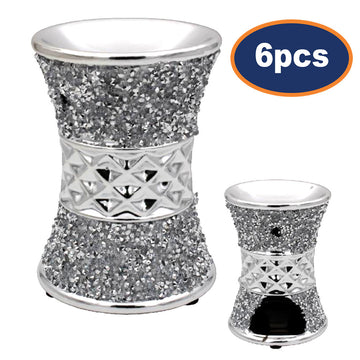 Set of 6 Silver Diamante Wax/Oil Warmer  Décor