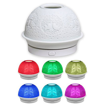 Ceramic Dome Shape Tree Of Life Humidifier With 4 10ml Scented Oils Mist