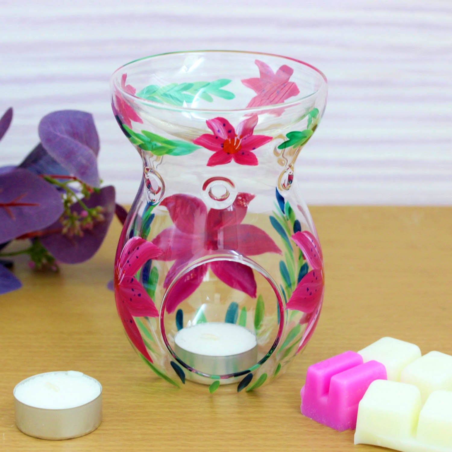 Glass Tealight Holder Wax Oil Warmer Design Cup Style