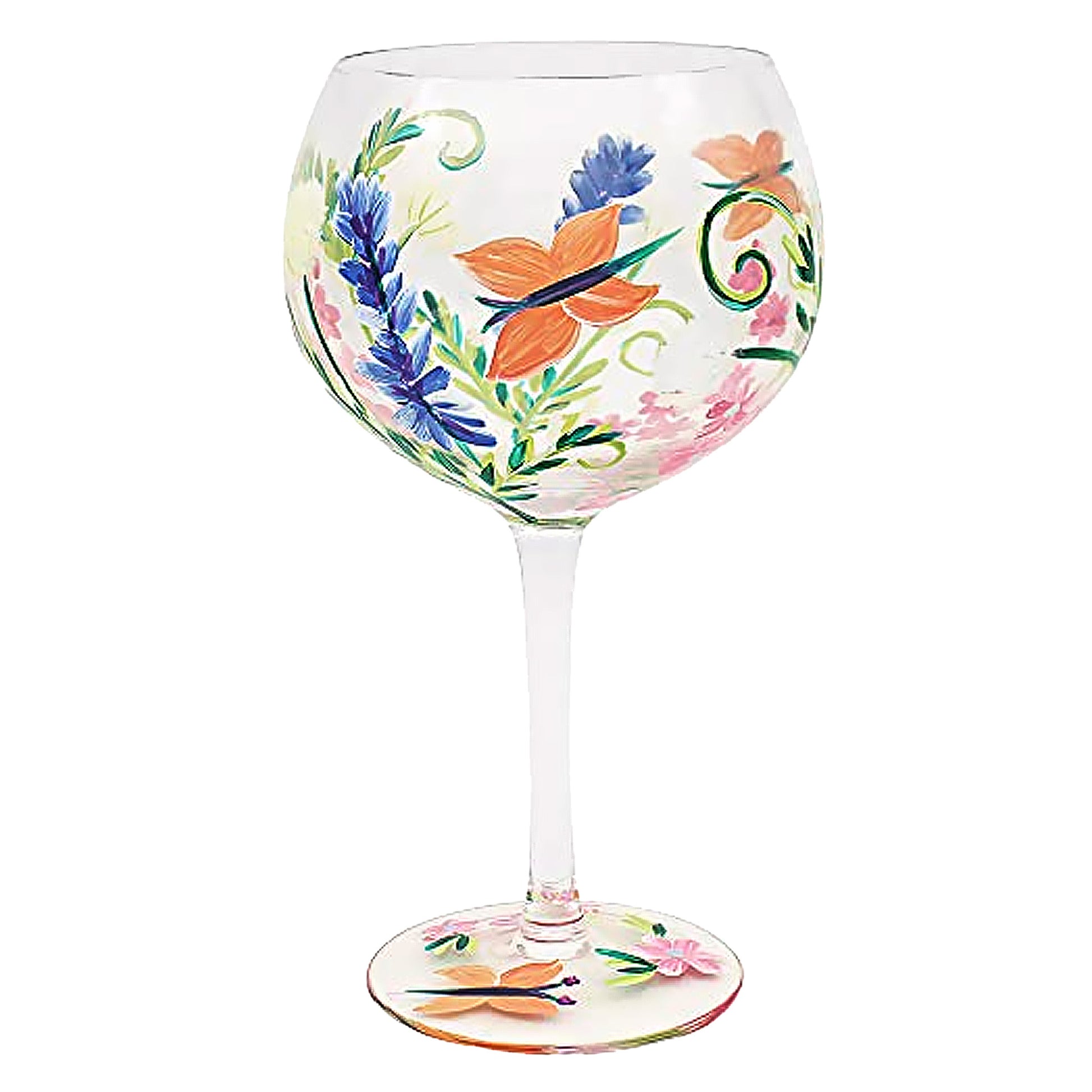 Cocktail Gin Glass Lynsey Johnstone Hand Painted Botanical Butterfly