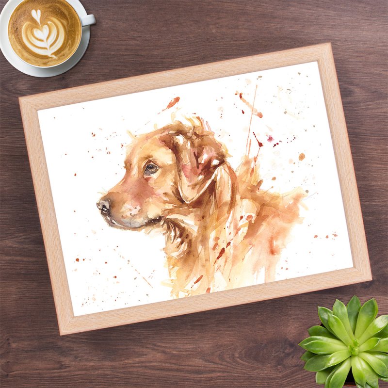 Golden Retriever Dog Cushion Lap Tray