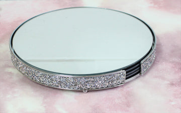 Silver Multi Crystal Round Set Of 4 Placemats