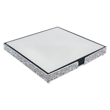 Silver Multi Crystals Square Set of 4 Placemats