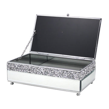 20cm Mirrored Crystal Jewellery Box