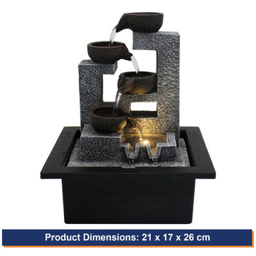Indoor Polyresin Serenity Water Fountain Decor with LED