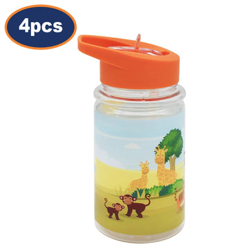 4pc Orange Zoo Animals Kids 18oz Tumbler