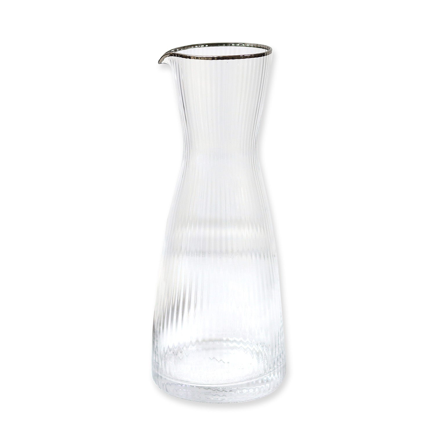 1 Litre Silver Rim Glass Carafe