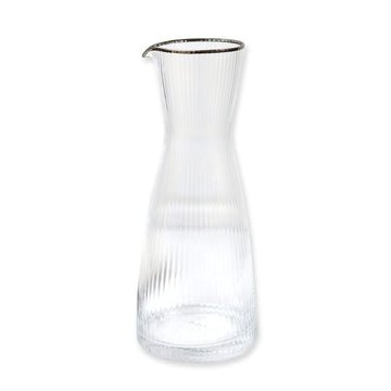 1 Litre Silver Rim Glass Carafe