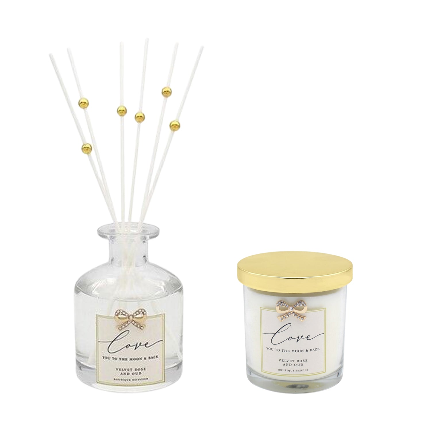 Love Moon & Back Diffuser & Scented Candle Velvet Rose Set