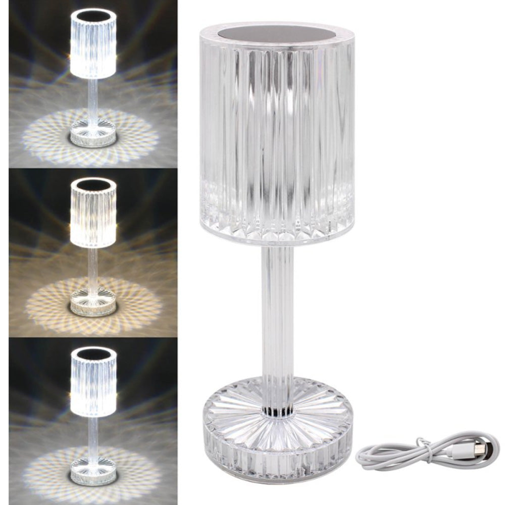 Crystal 3-Light LED 3D Kaledoscope Table Lamp