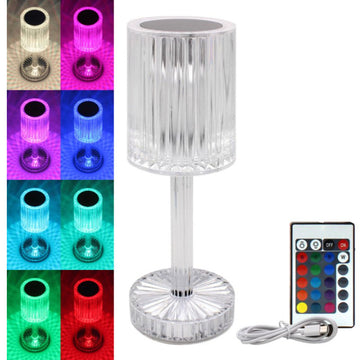 Crystal RGB LED 3D Kaleidoscope Table Lamp with Remote