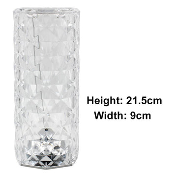 Crystal RGB LED 3D Rose Diamond Table Lamp with Remote