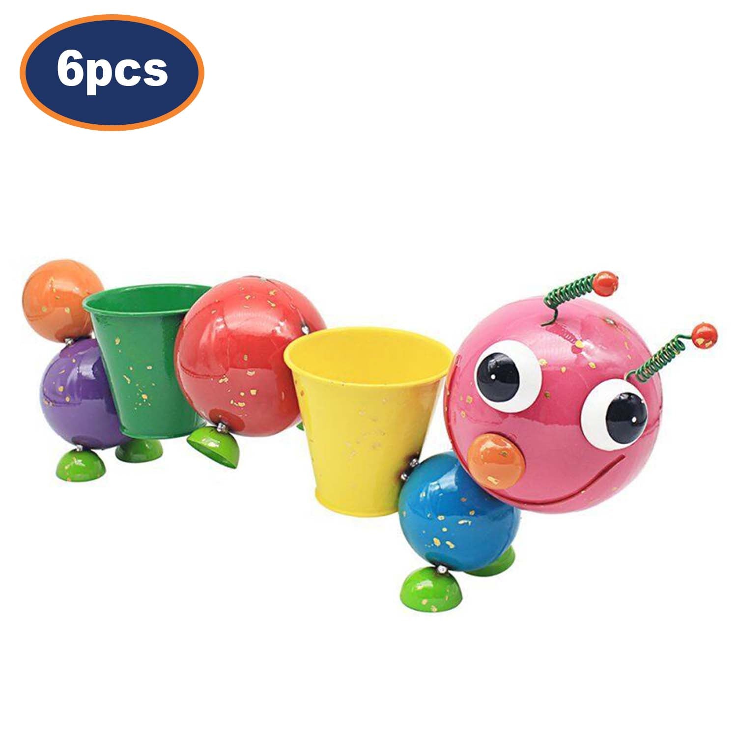6Pcs Bright Eyes Googly Eyed Caterpillar Garden Ornaments