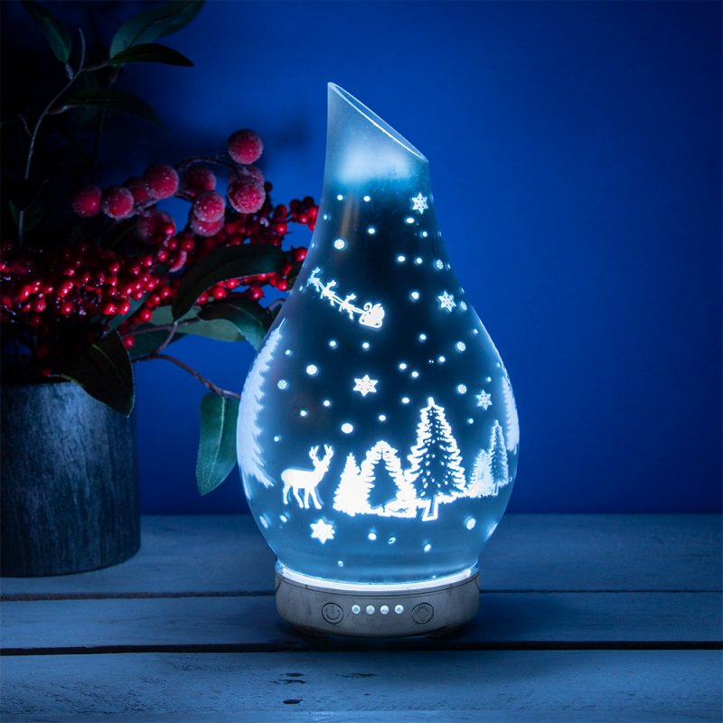 Ultrasonic Humidifier Frosted Glass Vaporiser Christmas Snow