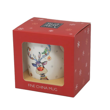 350ml Fine China Bug Art Rudolph Coffee Mug