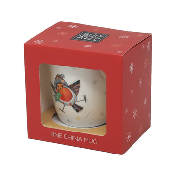 350ml Fine China Bug Art Robin Bird Coffee Mug