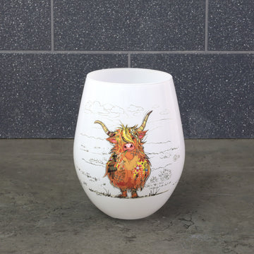 Stemless Gin Glass Bug Art Highland Hamish Cup 580ml