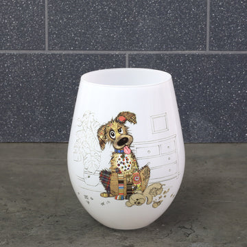 Stemless Gin Glass Bug Art Murphy Mutt Cup 580ml