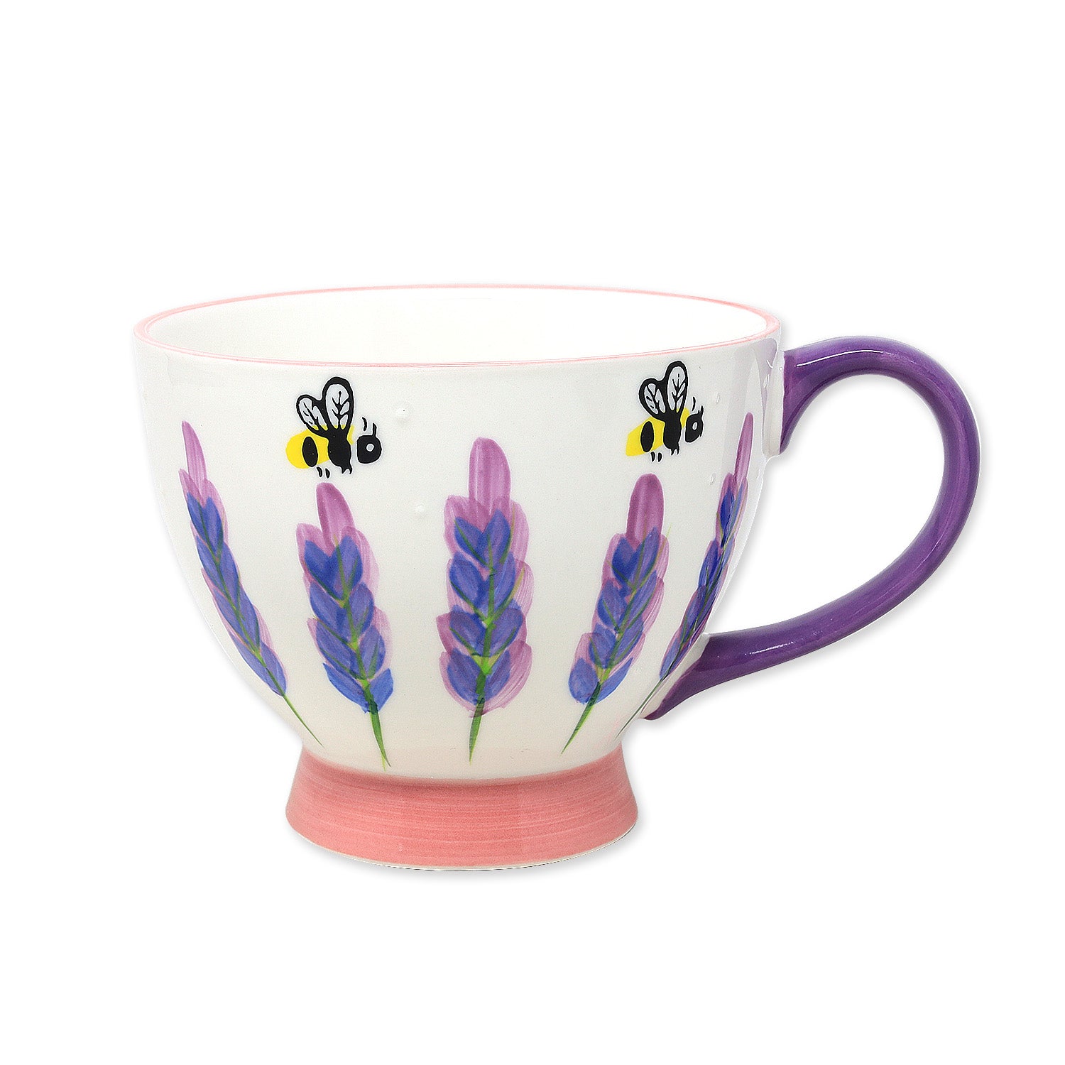 Lavender & Bees Ceramic Footed Mug