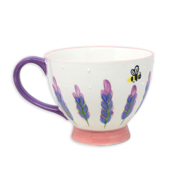 Lavender & Bees Ceramic Footed Mug