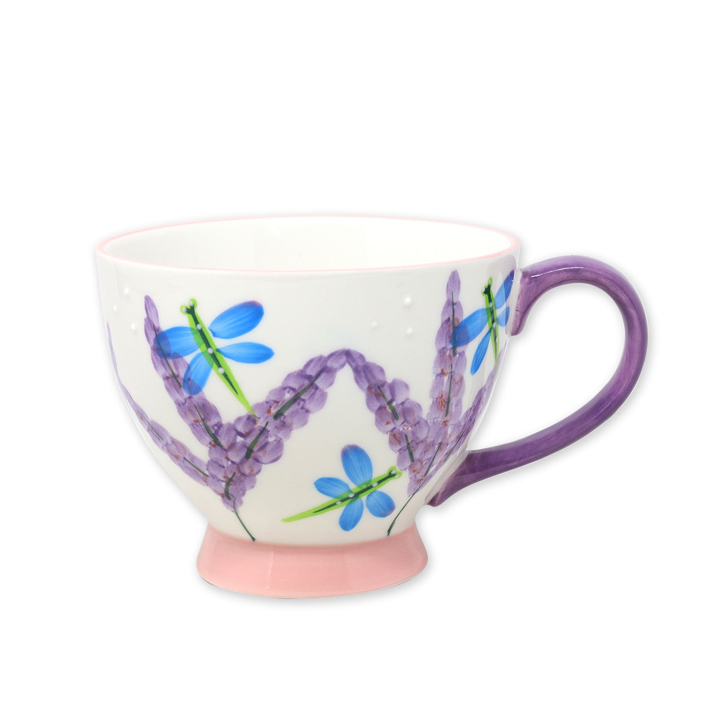 Blue Dragonfly Ceramic Footed Mug