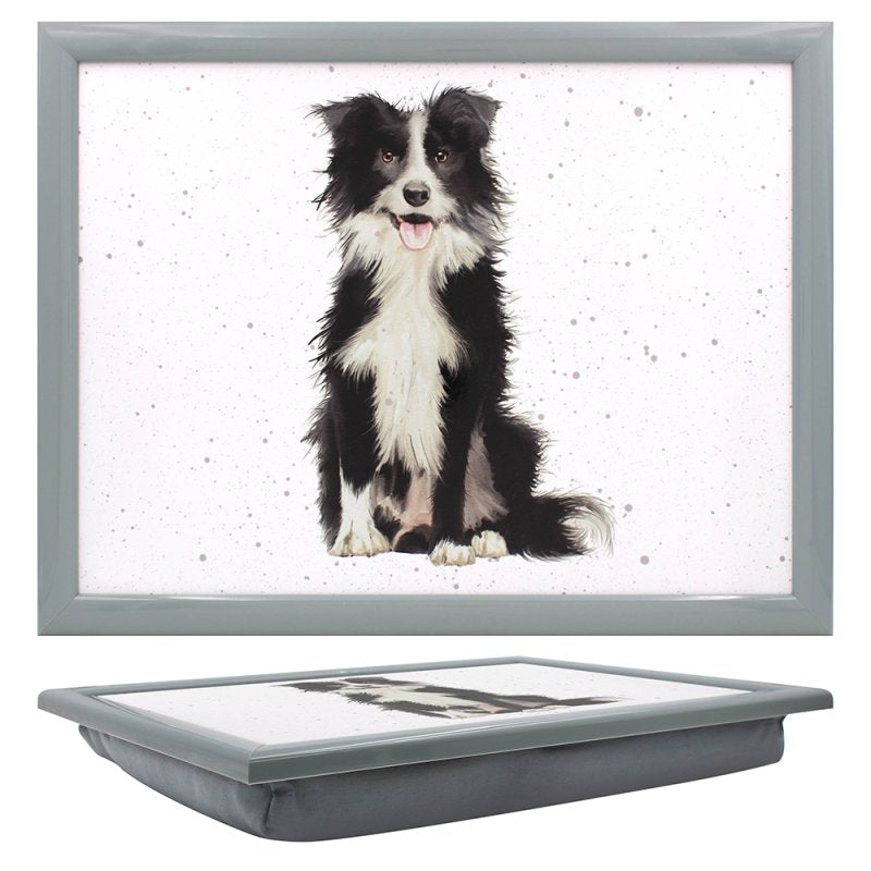 Border Collie Dog Cushioned Lap Tray