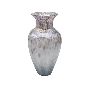 Purple Mottled Abstract Design Glass Vase