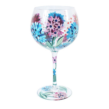Lynsey Johnstone Hand Painted Cocktail Gin Glass Hydrangeas