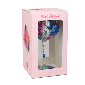 Lynsey Johnstone Hand Painted Cocktail Gin Glass Hydrangeas