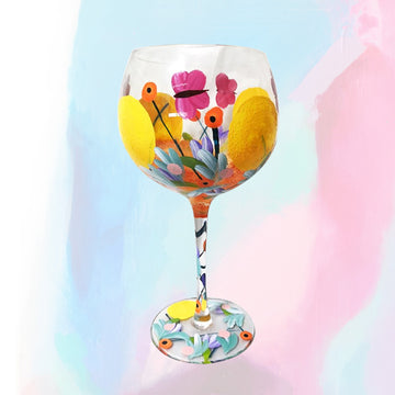 Lynsey Johnstone Hand Painted Cocktail Gin Glass Sunshine Delight