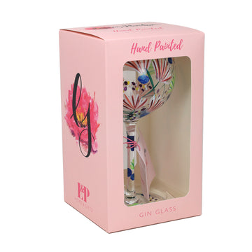 Lynsey Johnstone Hand Painted Cocktail Gin Glass Meadow Thistles