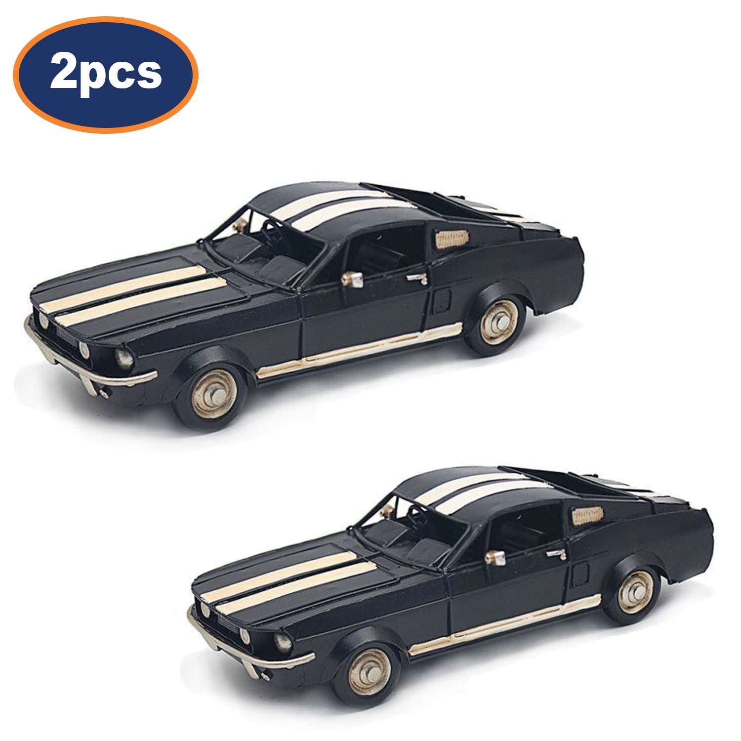 2Pcs Miniature Vintage Racer Car Ornaments