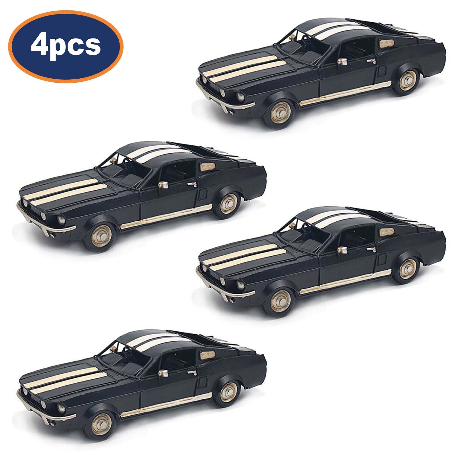 4Pcs Miniature Vintage Racer Car Ornaments