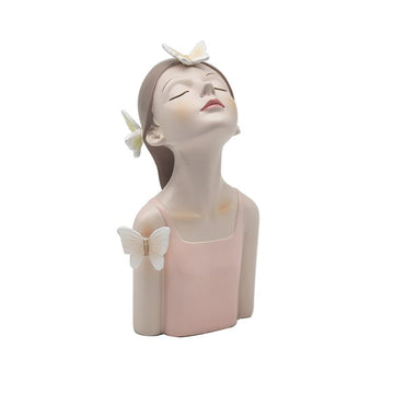 20cm Ceramic Pink Papillon Chic Figurine