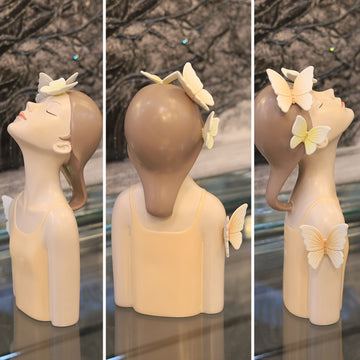 26cm Peach Resin Butterfly Girl Figurine