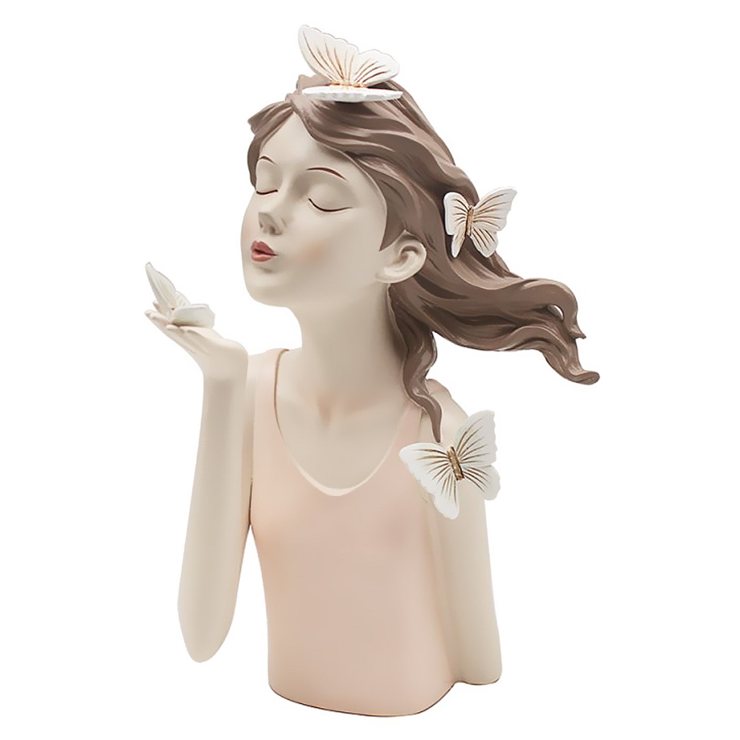 31cm Pink Resin Butterfly Girl Figurine