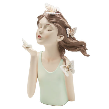 31cm Green Resin Butterfly Girl Figurine