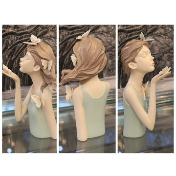 31cm Green Resin Butterfly Girl Figurine