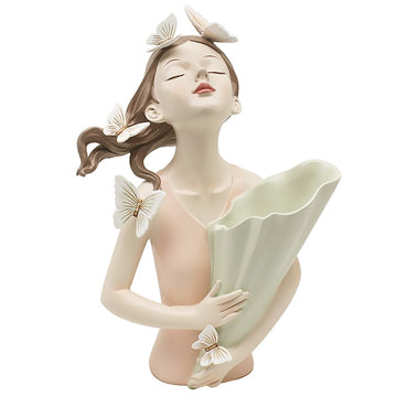 32cm Pink Resin Butterfly Fairy Figurine